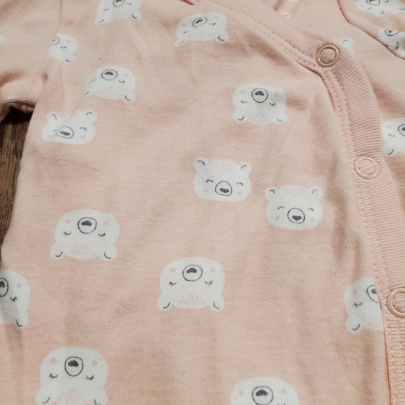 Carters Baby Cotton Matching Set Pink Gray Bear Bodysuit Polka Dot Leggings Hat - Picture 9 of 14